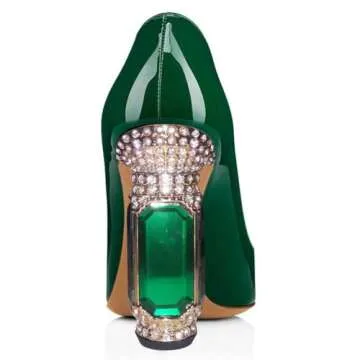 FSJ Women Bridal Pointed Toe Chunky High Heel Pumps