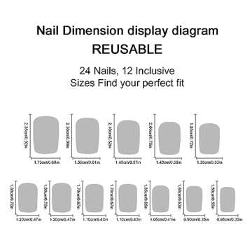 Square Press on Nails Short, LPOODDNU Gradient Pink White Press on Nails Short Fake Nails French False Nail Tips Full Cover Glue on Nails for Women Girls Nail Art Decorations, 24Pcs