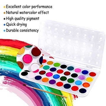 TBC The Best Crafts 50 Colors Watercolor Paint Set (36 Vibrant Water Color)