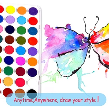 TBC The Best Crafts 50 Colors Watercolor Paint Set (36 Vibrant Water Color)