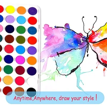 TBC The Best Crafts 50 Colors Watercolor Paint Set (36 Vibrant Water Color)