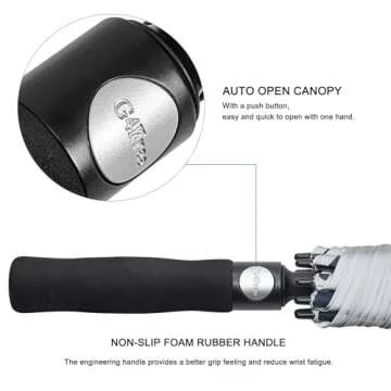 G4Free 47/54/62/68 Inch Automatic Open Golf Umbrella Oversize Extra Large Double Canopy Vented Windproof Waterproof Stick Umbrellas (Black)