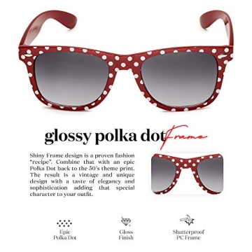 Retro Vintage Polka Dot Sunglasses for Women Stylish UV Protection