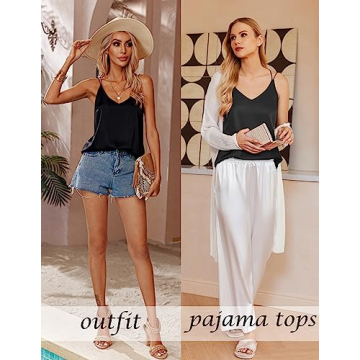 Ekouaer Women's Silk Satin Camisole 2-Pack for Every Occassion
