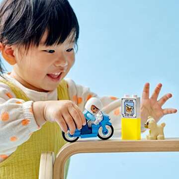 LEGO DUPLO Town Rescue Police Motorcycle 10967 Toy for Toddlers, Boys & Girls 2 Plus Years Old, with...