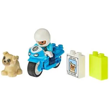 LEGO DUPLO Town Rescue Police Motorcycle 10967 Toy for Toddlers, Boys & Girls 2 Plus Years Old, with Police Officer and Dog Figure, Early Development Toys