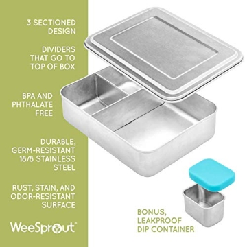 WeeSprout Stainless Steel Bento Box - Durable & Eco-Friendly
