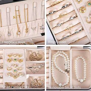 KCY Travel Jewelry Organizer Box - Portable Jewelry Case