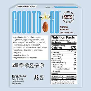 GOOD TO GO Vanilla Almond Bars - Keto & Paleo Snack