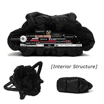 Women Large Quilted Puffer Tote Bag - Stylish and Spacious Handbag