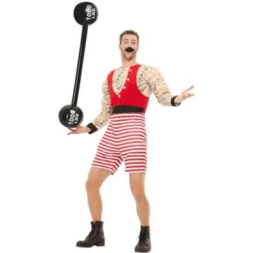 Smiffys Strongman Costume: Circus Themed Adult Fancy Dress