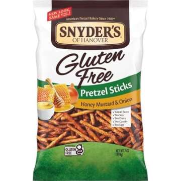 Snyder's of Hanover Gluten Free Pretzel Sticks, Honey Mustard and Onion, 7 oz