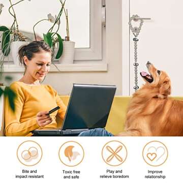 MAXVITON - Wooden Beaded Hanging Dog Doorbell - Antique Silver Bells, Puppy Hanging Doorbells, Vintage Handmade Bells, Dog Potty Training Doorbells, Pet Bells. 1 Piece (Nude, Round)