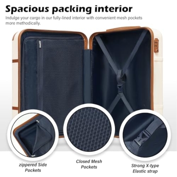 Coolife Luggage Set 3 Piece Stylish Travel Companion