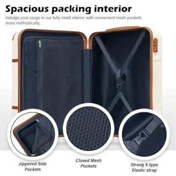 Coolife Luggage Set 3 Piece Stylish Travel Companion
