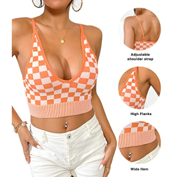 Stylish LISSMOMO V Neck Crop Tank Tops for Women