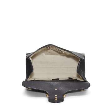 Gucci, Pre-Loved Black Leather GG Marmont Top Handle Flap Bag Small, Black