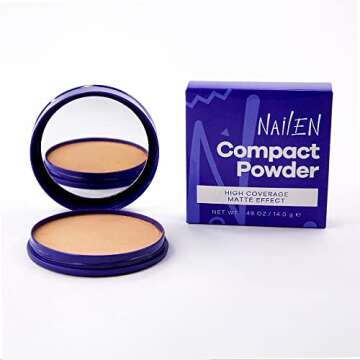 Nailen Compact Makeup Setting Powder with Matte Finish, Shine Control, Full Coverage - Ideal for All...