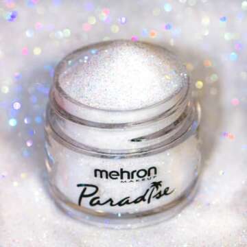 Mehron Makeup Paradise Glitter FX | Professional Cosmetic for Makeup & Art | Vibrant & Shimmering Loose Glitter .25 oz (7 g) (White)