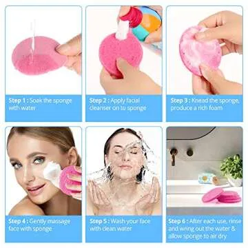Natural Facial Cleansing Sponges- 20 Count Compressed Facial Sponges Cellulose Reusable Soft Cosmetic Esponjas para Faciales for Professional Makeup Removal, Facials Spa, Exfoliator, Skin Massage