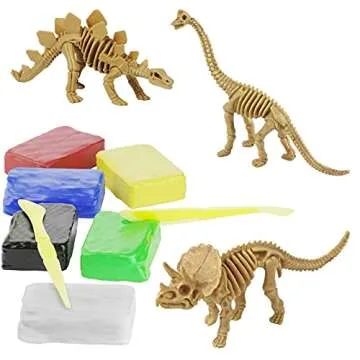 Dino Models, Clay Craft Kit - Dinosaur Arts and Crafts for Kids - Easter Gifts for Boys & Girls - Build 4 Dinos with Air Dry Magic Modeling Model Set Ages 3, 4, 5, 7, 8+ Boy or Girl