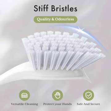 Amazer Dish Brush with Handle, 2 Pack Kitchen Scrub Brushes for Cleaning, Dish Scrubber with Stiff Bristles for Sink, Pots, Pans