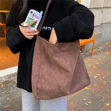 Stylish Suede Hobo Bags for Women - Vintage Tote Handbag