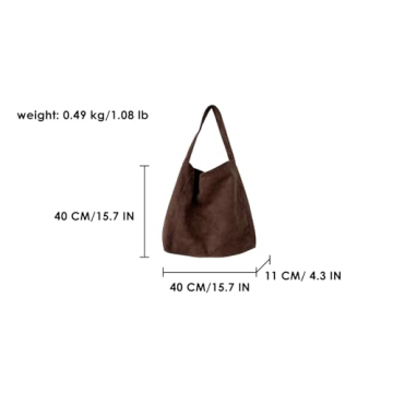 Stylish Suede Hobo Bags for Women - Vintage Tote Handbag