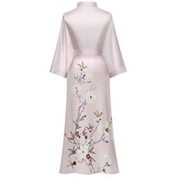 Elegant Pink Silk Robe Kimonos for Women - Luxury Satin Bath Robe and Bridal Gift