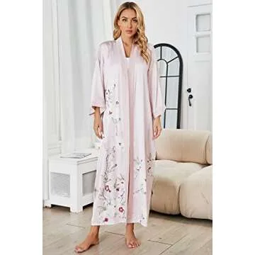 Elegant Pink Silk Robe Kimonos for Women - Bridal Gifts