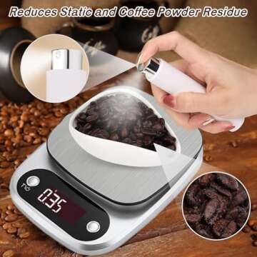 FWUNYVN 4Pcs Coffee Bean Dosing Cup, Spray Bottle, Spoon and Stirrer Tool Set, Coffee Bar Accessorie...