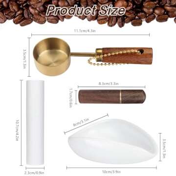 FWUNYVN 4Pcs Coffee Bean Dosing Cup, Spray Bottle, Spoon and Stirrer Tool Set, Coffee Bar Accessories Ceramic Espresso Dosing Funnel Spray Bottle for Reducing Coffee Static, Coffee Lover Gift (White)