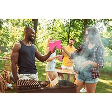 DecorRack Pink Plastic Cups, 12 oz Disposable Cups, Reusable Party Supplies (40 Count)