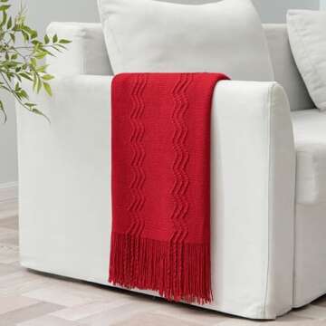 MIULEE Cozy Red Knitted Throw Blanket for All Occasions