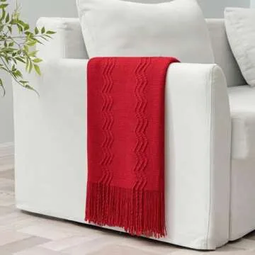 MIULEE Cozy Red Knitted Throw Blanket for All Occasions