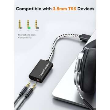 CableCreation Type C External Sound Card with 3.5 mm Audio Jack, USB-C Microphone Headphone Adapter Compatible with MacBook Pro, iMac, iPad Pro 2020, iPhone 16/15, Galaxy S24/ S23/ S22/ S21+