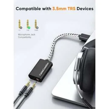 CableCreation Type C External Sound Card with 3.5 mm Audio Jack, USB-C Microphone Headphone Adapter Compatible with MacBook Pro, iMac, iPad Pro 2020, iPhone 16/15, Galaxy S24/ S23/ S22/ S21+