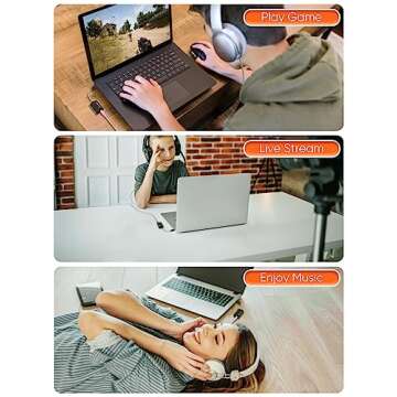 CableCreation Type C External Sound Card with 3.5 mm Audio Jack, USB-C Microphone Headphone Adapter Compatible with MacBook Pro, iMac, iPad Pro 2020, iPhone 16/15, Galaxy S24/ S23/ S22/ S21+