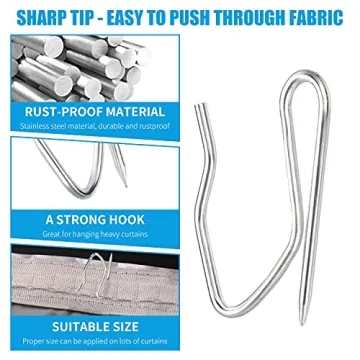 Sopito 58pcs Metal Curtain Hooks for Drapery and Home Decor