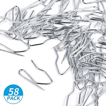 Sopito 58pcs Metal Curtain Hooks for Drapery and Home Decor