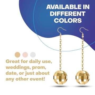 Rave Envy Disco Ball Earrings - Dazzling Gold Statement