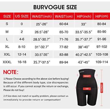 Burvogue Shapewear for Women Tummy Control-Butt Lifter High Waisted Shaper Shorts (Black, XL(Waist 31"-32.7"))
