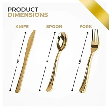 Elegant Gold Plastic Silverware Set - 160 Pieces for Events