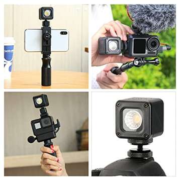 ULANZI L1 Pro Mini LED Light Waterproof LED Lighting with 20 Color Gels for Smartphone Camera Drone Photography,Video, Underwater,Compatible w DJI OSMO Action Gopro 10 9 8 iPhone DSLR Cameras