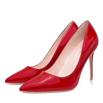 GENSHUO High Heel, 10cm/3.94 Inch Stiletto High Heel Shoes for Women Pointed Toe Party Evening Dress...