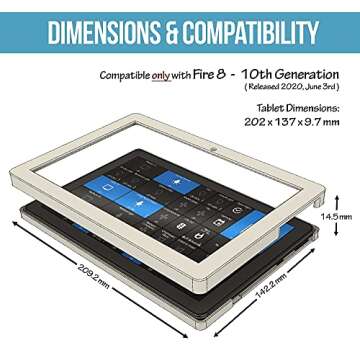 Smart Home Mount Tablet Wall Mount Kit,Fits Fire 8,Includes Slim Power Cable - Black