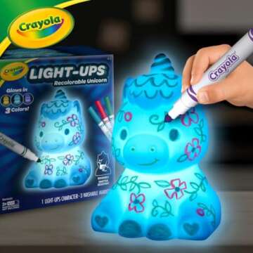 Crayola Light Ups - Unicorn, Reusable Holiday Craft, Glow In The Dark, Unicorn Gift for Kids, Decoration Craft, Toys & Gifts for Kids