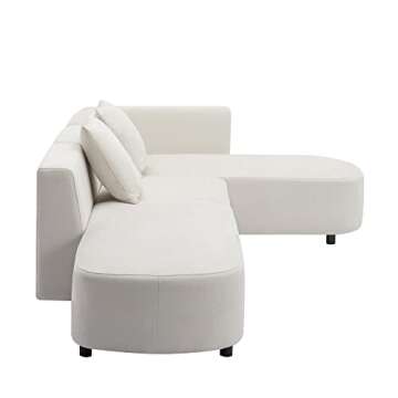 Merax Luxury Modern Living Room Sofa Upholstery Sectional Couch with Chaise 3-Piece Set, L Shape Love Seats, Beige