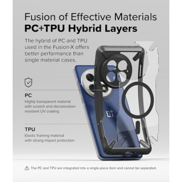 Ringke Fusion-X [Compatible with MagSafe] Designed for OnePlus 13 Case, Augmented Bumper Clear Hard Back Rugged Shockproof Protective Phone Cover - Magnetic Black