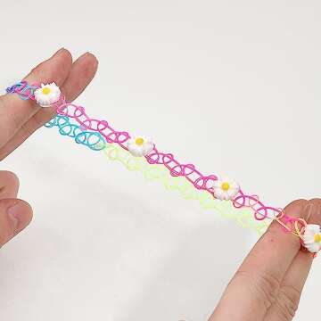 BodyJ4You 12PC Tattoo Choker Necklace for Women - 90s Choker Necklaces Fashion Trend - Pride Rainbow Choker Clear Black Purple Pink Daisy Flower